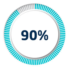 Set of circle percentage diagrams for infographics, 3D design