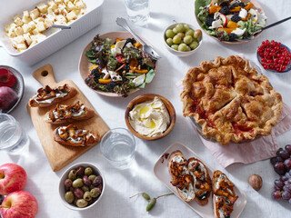 Festive vegetarian dinner