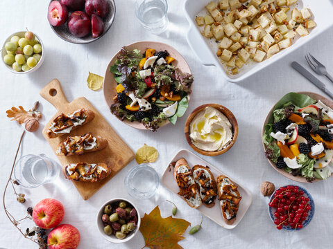 Festive vegetarian dinner