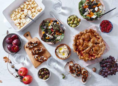 Festive vegetarian dinner