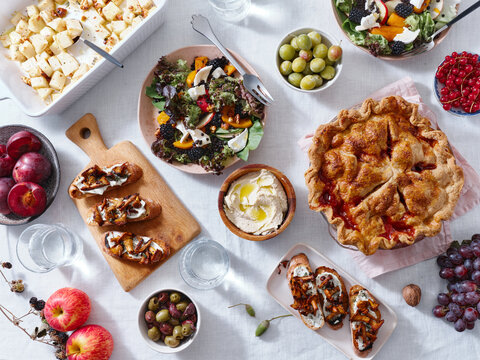 Festive vegetarian dinner