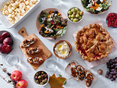 Festive vegetarian dinner