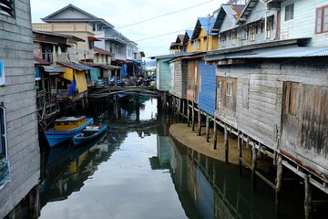 Fototapeta na wymiar Indonesia Anambas Islands - Terempa Harbor area on Siantan Island