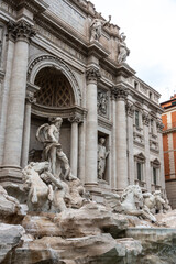 Fototapeta na wymiar trevi fountain in rome italy renaissance art hisoty in italy europe and roman empire