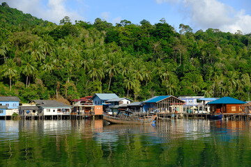 Fototapeta na wymiar Indonesia Anambas Islands - Terempa fishing village Siantan Island