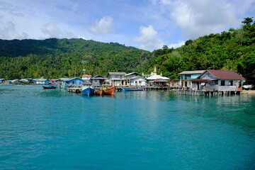 Fototapeta na wymiar Indonesia Anambas Islands - Terempa fishing village Siantan Island