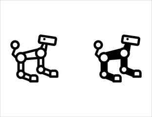 robot dog icon. outline icon and solid icon