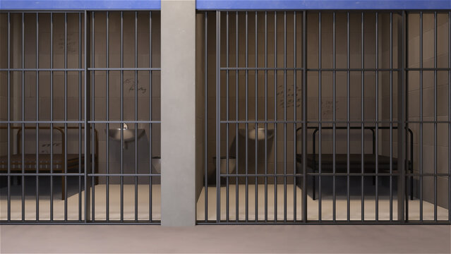テレビ会議背景用 ZOOM会議背景用 CG 3d 刑務所 拘置所 留置所 拘束 犯罪 刑法 刑法犯 prison cell Jail background video conferencing background
