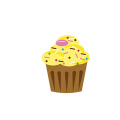  Sweet colorful cupcakes. Vector illustration for diaries, notebooks, albums, scrapbooking, holiday decorations and gifts.