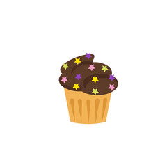  Sweet colorful cupcakes. Vector illustration for diaries, notebooks, albums, scrapbooking, holiday decorations and gifts.