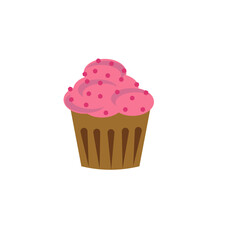  Sweet colorful cupcakes. Vector illustration for diaries, notebooks, albums, scrapbooking, holiday decorations and gifts.