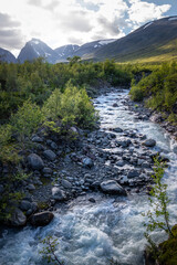 beautiful river along the Kungsleden hike in swedish lapland