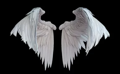 Fotobehang 3D render of fantasy angel wings © frozenstarro