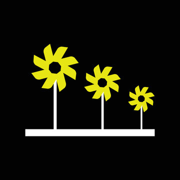 Three yellow nature flower logo 
