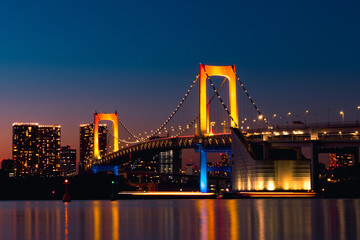 Tokyo Rainbow Bridge At Night, Tokyo Bay