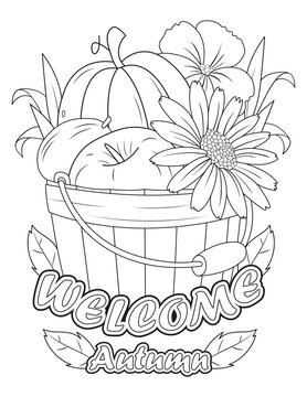 Autumn Adult Coloring Book Pages, Autumn Coloring Pages For Adults, Thanksgiving Adult Coloring Pages, Thanksgiving Adult Coloring Book Pages