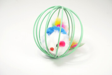 Cat Toys, Rat-Filled Grate Ball, selective focus.      