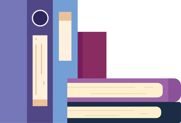 Document binders and books. Office paper files icon