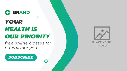 Health and Medical Doctors web banner template and video thumbnail design