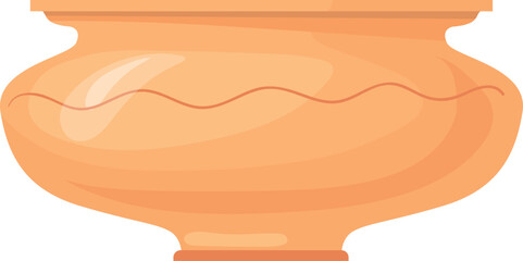 Ceramic pot icon. Classic clay cartoon bowl