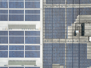 solar panels on factory rooftop