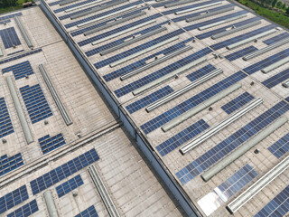 solar panels on factory rooftop