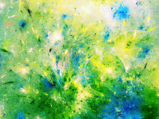 blue and green abstract fractal background 3d rendering illustration