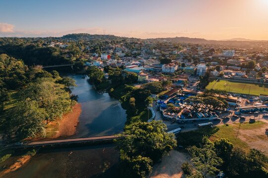 Aerial view of San Ignacio alongside the Macal River