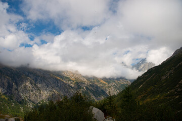 clouds over the mountains