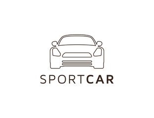 Obraz premium Modern car outline logo illustration design