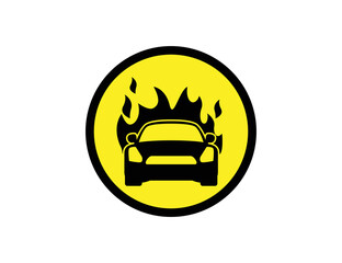 Fire car sign symbol illustration