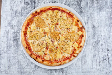 italian pizza on the white plate