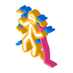 shocked man accident isometric icon vector. shocked man accident sign. isolated symbol illustration
