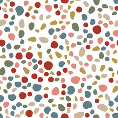 Abstract trendy seamless patterns set with hand drawn colorful shapes