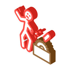 work injury man accident isometric icon vector. work injury man accident sign. isolated symbol illustration