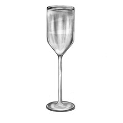 Vector hand drawn sketch of glass champagne glass