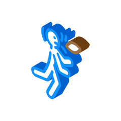 kick ball man accident isometric icon vector. kick ball man accident sign. isolated symbol illustration