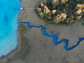 Faaker See, Austria. Drone lake view.