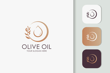 circular olive oil extract logo design, flower oil extract