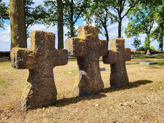 The Three Crosses in Langemark cemetery - is one of only four First World War German cemeteries in the Flanders region. 