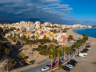 Fototapeta na wymiar Alicante Villajoyosa Spain Mediterranea sea beach city