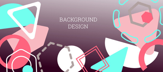 Geometric abstract background. Various geometric shapes. Cover design, background, wallpaper. Vector