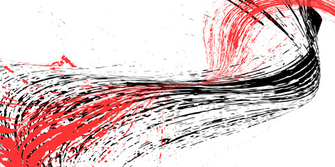 Strokes in different directions with black and red paint on a white background. Graffiti element. Design template for the design of banners, posters, booklets, covers, magazines. EPS 10