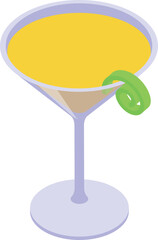 Shot cocktail icon isometric vector. Tequila glass. Alcohol lime