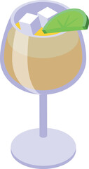 Bar shot icon isometric vector. Tequila glass. Drink party