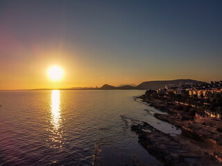 Alicante sunset Spain  Mediterranea sea