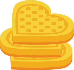 Heart waffle icon isometric vector. Iron machine. Belgian cooking