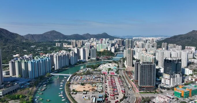 Tuen Mun city downtown in Hong Kong