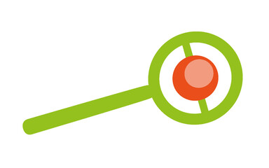 Toy rattle maraca small child soothe colorful flat. Development soothing little kid preschool fine motor skill education hobby bright colorful plastic toy gift store web logo ads sticker play isolated