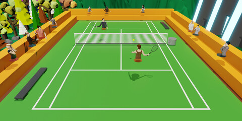 Metaverse Sports Racing Avatars Racing Games Tannis Social Networks Party Events 3D Illustrations